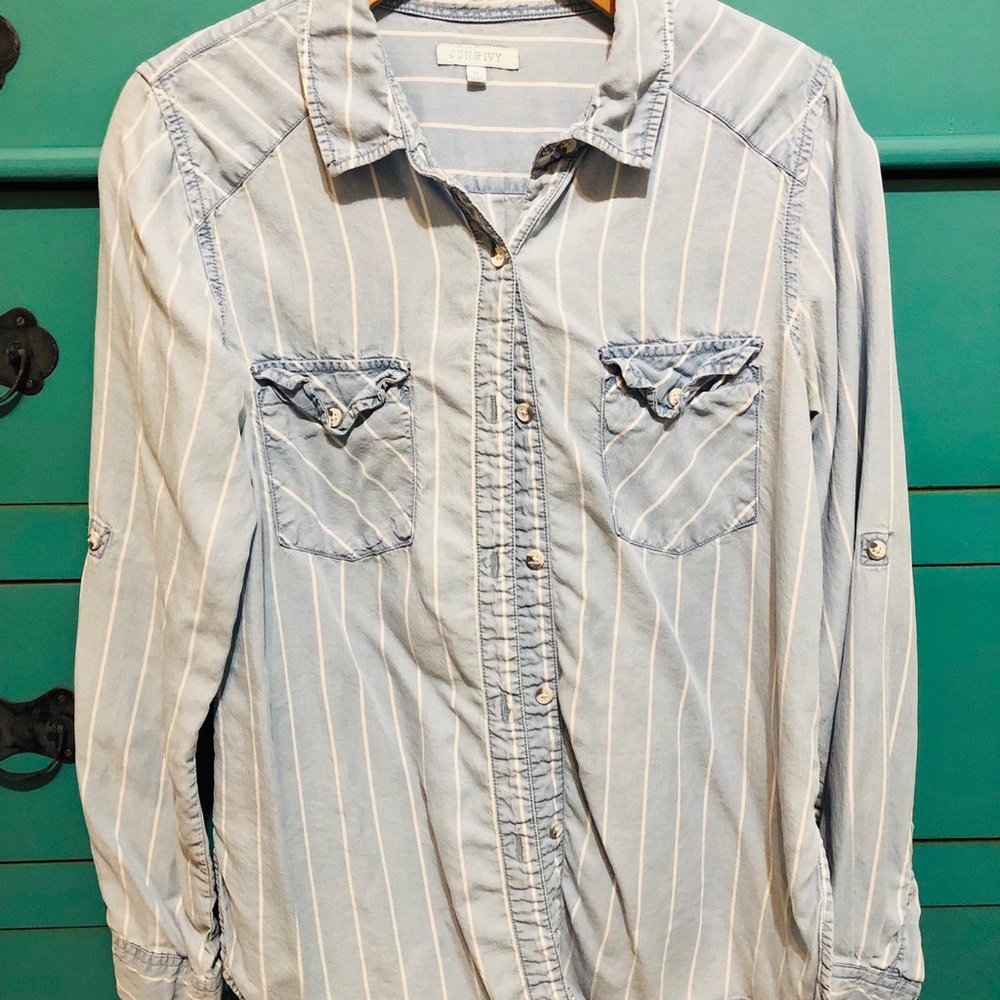 Denim button down